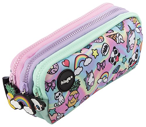 Estuche para lápices de 3 compartimentos FRINGOO, para niños, divertido y bonito, color Holo Doodle - 3 Compartments Large Estuche para lápices de 3 compartimentos FRINGOO, para niños, divertido y bonito, color Holo Doodle - 3 Compartments Large