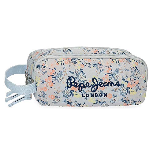Estuche Pepe Jeans Malila Triple Cremallera, Azul, 22x10x9 cm Estuche Pepe Jeans Malila Triple Cremallera, Azul, 22x10x9 cm