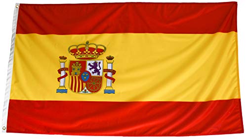 esvendio Bandera de España de Tela Fuerte (2pcs), Bandera Española Grande para Exterior 150x90 cm esvendio Bandera de España de Tela Fuerte (2pcs), Bandera Española Grande para Exterior 150x90 cm