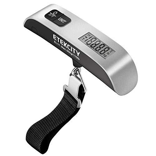 ETEKCITY Báscula Digital de Equipaje con Gancho 50 kg/ 110 lb, Pantalla LCD, Función de Tara y Datos-Bloqueados, Sensor de Temperatura, Balanza Ergonómica para Maletas Equipaje de Viaje EL11 ETEKCITY Báscula Digital de Equipaje con Gancho 50 kg/ 110 lb, Pantalla LCD, Función de Tara y Datos-Bloqueados, Sensor de Temperatura, Balanza Ergonómica para Maletas Equipaje de Viaje EL11