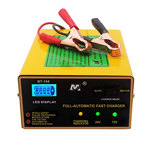 Etrogo Cargador Bateria de Coche 12V/24V 250W Cargador Rapido de Pulso con Pantalla LED a Barra para Coche Moto Etrogo Cargador Bateria de Coche 12V/24V 250W Cargador Rapido de Pulso con Pantalla LED a Barra para Coche Moto