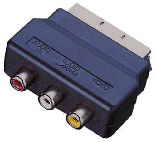 Euroconector Electrovision Adaptador con 3 Conectores de Audio - Negro