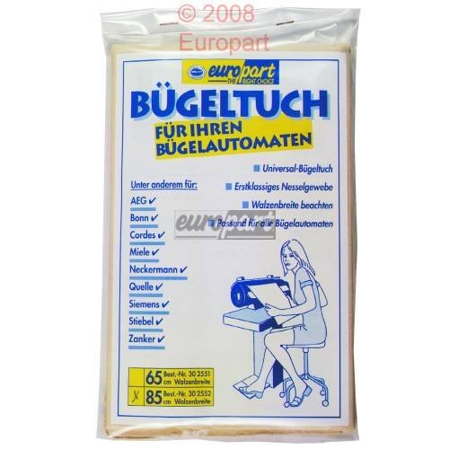 Europart - Paño de plancha para máquinas de planchado, universal para rodillos de 85 cm de ancho (Miele, Cordes) Europart - Paño de plancha para máquinas de planchado, universal para rodillos de 85 cm de ancho (Miele, Cordes)