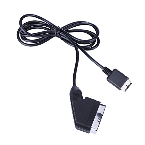 Everpert Cable de 2 m para PS2 RGB SCART TV AV para Playstation PS1 PS2 PS3 Slim Line