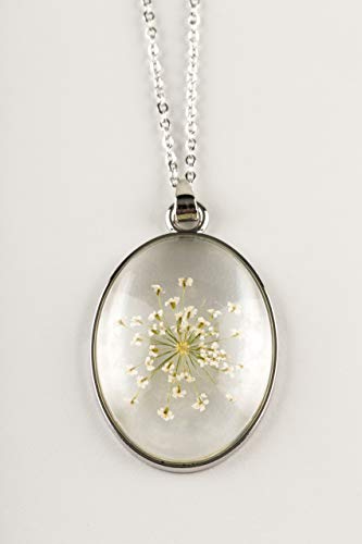 Exclusivo colgante de preciosas FLORES REALES fijadas a mano en resina con forma ovalada. Incluye elegante cadena de 46cm Exclusivo colgante de preciosas FLORES REALES fijadas a mano en resina con forma ovalada. Incluye elegante cadena de 46cm