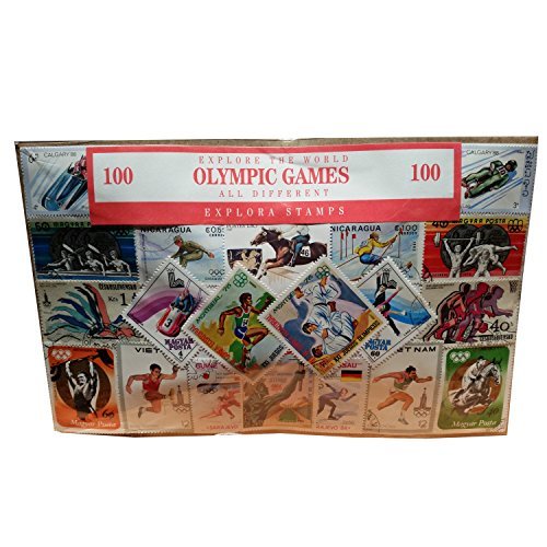Explora Colección Histórica de Sellos de los Juegos Olímpicos - 100 Sellos Diferentes / Deportes Invierno y Verano / Recuerdo