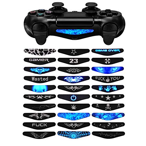 eXtremeRate 30 unidades/juego de pegatinas para barra de luz LED con patrón de ilustración de color, para Playstation 4 PS4 Slim PS4 Pro Controller Skins