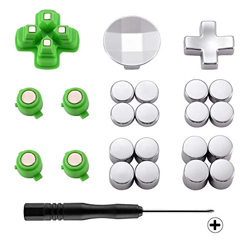 eXtremeRate Botones de dirección y acción Metal magnéticos D-Pad Ajustables Kit de reparación de Repuesto para el Mando del Playstation 4 PS4 Slim Pro (23 en 1)