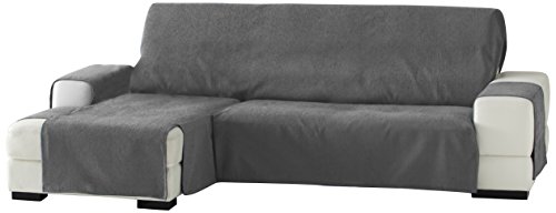 Eysa Zoco Funda para chaise longue, Tres Plazas, Izquierda- vista frontal, Gris, 240 cm