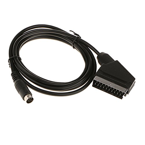 F Fityle Cable Scart De 1,8 M / 6 Pies RGB Cable AV Cable De TV para Consolas Sega Mega Drive 2 MD 2