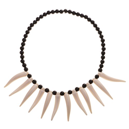 F Fityle Collar De Perlas De Cuerno De Marfil Artificial Colmillo Tribal Traje De Cosplay De Diente Tribal F Fityle Collar De Perlas De Cuerno De Marfil Artificial Colmillo Tribal Traje De Cosplay De Diente Tribal