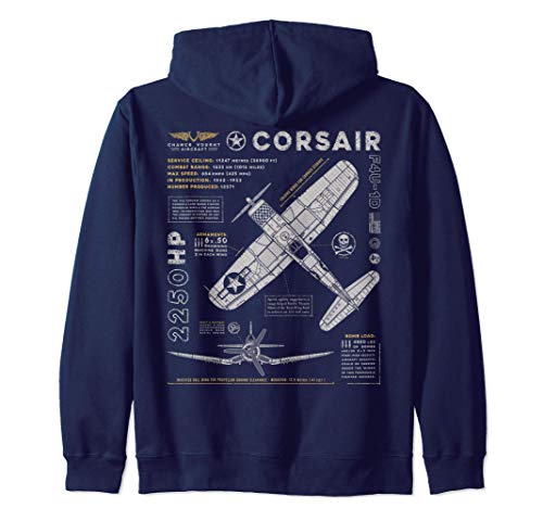 F4U Corsair | Avión de Caza de la Segunda Guerra Mundial Sudadera con Capucha F4U Corsair | Avión de Caza de la Segunda Guerra Mundial Sudadera con Capucha