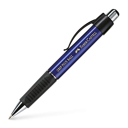 Faber-Castell Grip 07 - Bolígrafo de punta redonda, color azul metálico