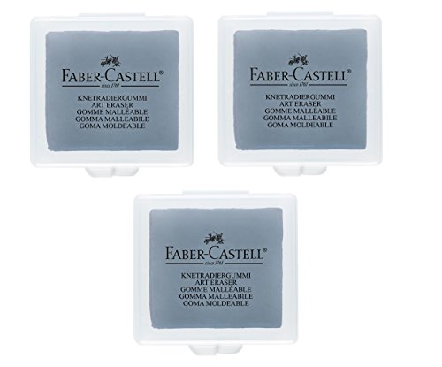 FABER-CASTELL Lot de 3 Gommes modélable Mie de Pain ART ERASER 7020 Gris FABER-CASTELL Lot de 3 Gommes modélable Mie de Pain ART ERASER 7020 Gris