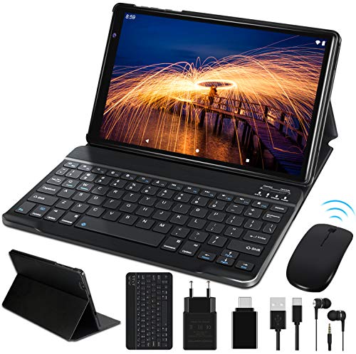 FACETEL Q3 2020 - Tableta táctil de 10 pulgadas, Android 9.0 con 64 GB, 4 GB de RAM, certificación Google GSM, cámara de 5,0 + 8,0 Mpx, wifi, Bluetooth, GPS, OTG, FM, Negra