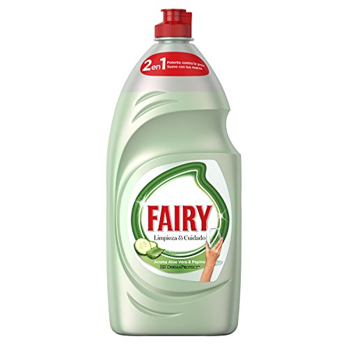 Fairy Limpieza y Cuidado aloe vera y pepino, lavavajillas líquido con protección de la dermis beneficia la piel y combate la grasa, 1015 ml