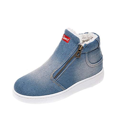 FAMILIZO Botas Mujer Otoño Botas Mujer Invierno Carta De Las Mujeres Cremallera De Mezclilla Grueso Invierno Cálido Botas Planas De Nieve Zapatos De Punta Redonda Mujer Botas Altas FAMILIZO Botas Mujer Otoño Botas Mujer Invierno Carta De Las Mujeres Cremallera De Mezclilla Grueso Invierno Cálido Botas Planas De Nieve Zapatos De Punta Redonda Mujer Botas Altas