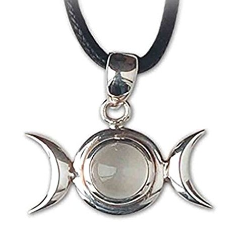 Fase de la Luna Celta Colgante 925 plata joyas etNox - mental habilidades - con una correa de piel