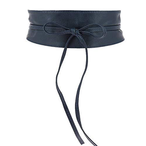 FASHIONGEN - Cinturón obi cuero artificial Mica - Azul marino, S-M FASHIONGEN - Cinturón obi cuero artificial Mica - Azul marino, S-M