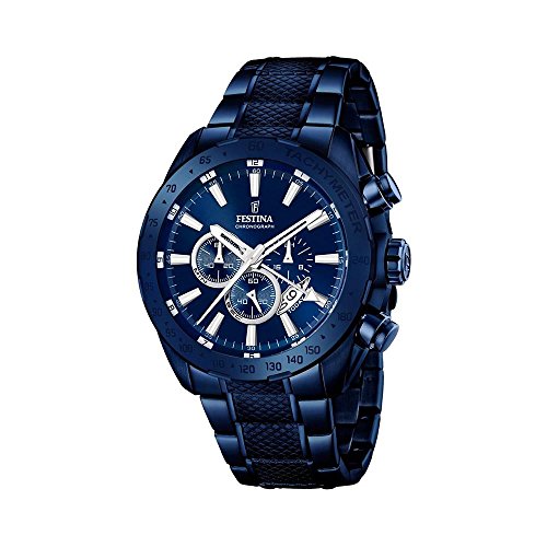 Festina F16887/1 - Reloj para hombre esfera cronográfica, correa de acero inoxidable, azul