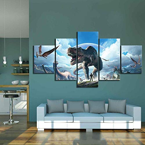 FHEWUI Ark Survival Evolved, póster de Videojuego, imágenes de Pared HD para decoración de Dormitorio, Arte en Lienzo 150x80cm