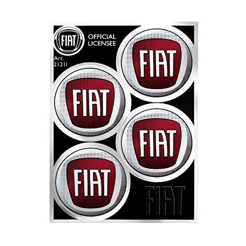 Fiat 21211 - Adhesivos para tapacubos Oficiales con 4 Logotipos de 48 mm