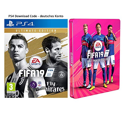 FIFA 19: Ultimate Edition + Steelbook | PS4 Download Code - deutsches Konto [Importación alemana]