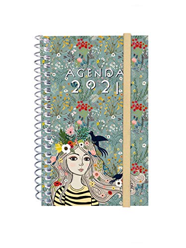 Finocam - Agenda 2021 Semana vista apaisada Espiral Design Collection Lady Español, Mini - E3-79x127 mm