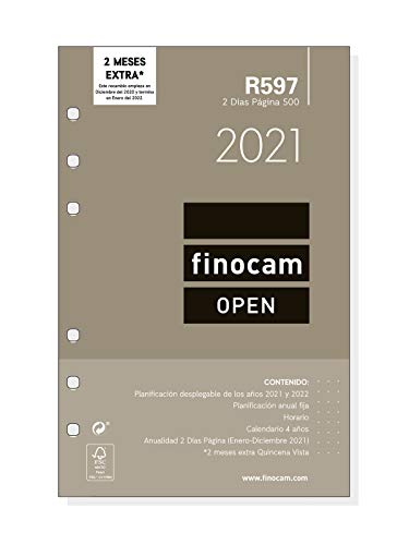 Finocam - Recambio Anual 2021 2 Días página Open R597 Español