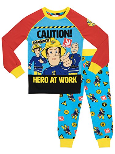 Fireman Sam Pijama para Niños Sam el Bombero Ajuste Ceñido Multicolor 3-4 Años