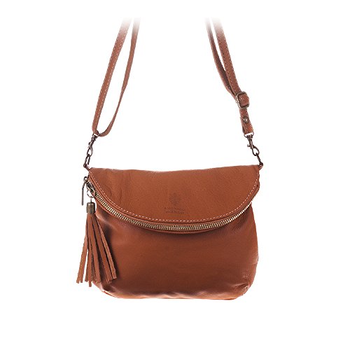 FIRENZE ARTEGIANI. Ancona Bolso Bandolera Mujer.Piel auténtica Savage .Made in Italy. Vera Pelle Italiana.23x4x19 cm. Color: Cuero FIRENZE ARTEGIANI. Ancona Bolso Bandolera Mujer.Piel auténtica Savage .Made in Italy. Vera Pelle Italiana.23x4x19 cm. Color: Cuero