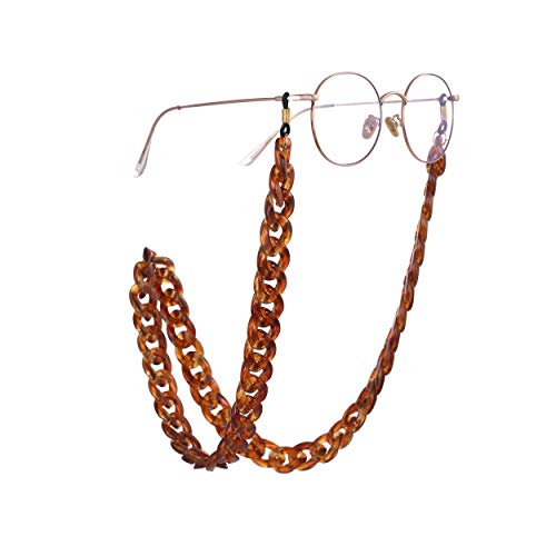 Fishhook - Cadena acrílica retro para gafas de vista y gafas de lectura para evitar que se caigan, enganche de goma negra, cordón, para mujeres y hombres Marrón Fishhook - Cadena acrílica retro para gafas de vista y gafas de lectura para evitar que se caigan, enganche de goma negra, cordón, para mujeres y hombres Marrón