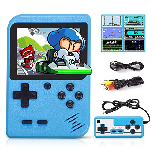 Fivejoy Consola Retro, Consola de Juegos Portátil, Juegos Electrónicos Portátiles, 520 Juegos Clásicos Soporte TV Juegos Portátiles y Dos Jugadores, Regalo de Cumpleaños para los Niños Padres Azul Fivejoy Consola Retro, Consola de Juegos Portátil, Juegos Electrónicos Portátiles, 520 Juegos Clásicos Soporte TV Juegos Portátiles y Dos Jugadores, Regalo de Cumpleaños para los Niños Padres Azul