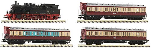 Fleischmann 781289 auténtica y detallada composición de tren de color de los coches en rojo vino/crema. Un coche con Fleischmann 781289 auténtica y detallada composición de tren de color de los coches en rojo vino/crema. Un coche con