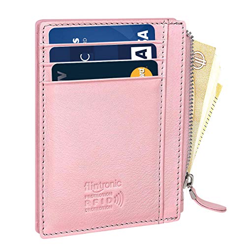 Flintronic Carteras, Billetera, Monedero de Cuero con RFID Bloqueo con 6 Ranuras, Diseño Delgado, para Tarjetas Crédito Licencia de Conducir,Ideas de Regalos para Navidad, Rosado Flintronic Carteras, Billetera, Monedero de Cuero con RFID Bloqueo con 6 Ranuras, Diseño Delgado, para Tarjetas Crédito Licencia de Conducir,Ideas de Regalos para Navidad, Rosado