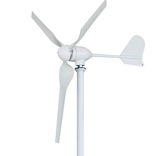 FLTXNY POWER Turbina Eólica 1000W 24V Aerogenerador Horizontal Pequeño Generador de Turbina de Viento 3 Palas con controlador de carga MPPT