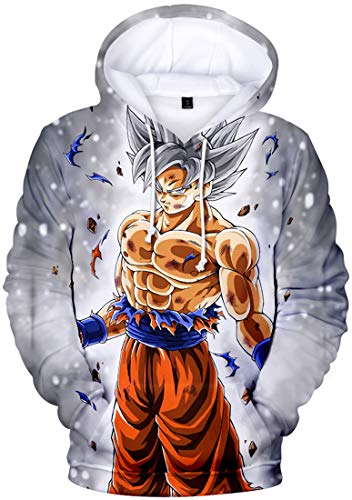 FLYCHEN Sudadera con Capucha para Niños Impreso en 3D Arte Figura de Dragon Ball Cartón Goku Son Animado Joven Pullover - 1 Sombreros de Plata 0212 - S FLYCHEN Sudadera con Capucha para Niños Impreso en 3D Arte Figura de Dragon Ball Cartón Goku Son Animado Joven Pullover - 1 Sombreros de Plata 0212 - S