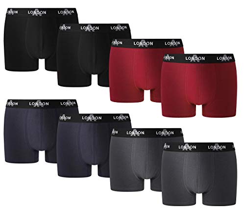 FM London Fitted Boxer, Azul (Dark Assorted 03), Large (Pack de 8) para Hombre FM London Fitted Boxer, Azul (Dark Assorted 03), Large (Pack de 8) para Hombre