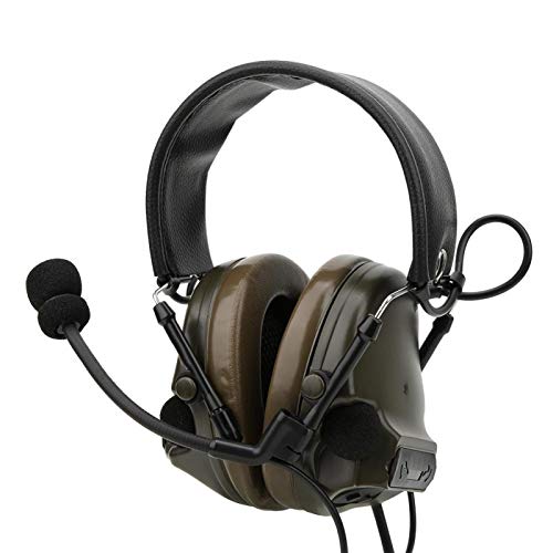 FOLOSAFENAR Proteja los oídos Auriculares con micrófono a Prueba de Agua Material Nylon Plásticos Auriculares de Caza, para cancelación de Ruido de Juegos de Guerra(Z051-FG)