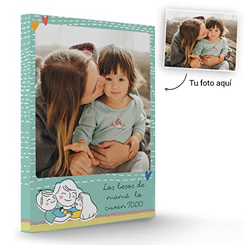 Fotoprix Lienzo Personalizado con Foto para Mamá | Regalo Original día de la madre | Varios diseños y tamaños (Madre 1, 40 x 50 cms)