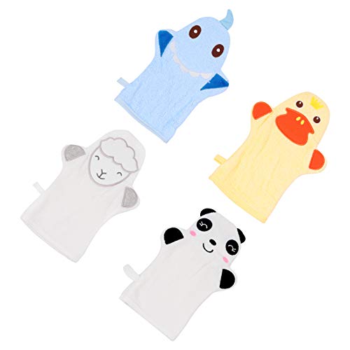 FRCOLOR Manopla de Baño para Bebé Ducha Esponja Exfoliante Esponja para Niños Toalla de Lavado Pato Tiburón Panda Oveja Títere Paños para Bebés Pequeños 4 Piezas FRCOLOR Manopla de Baño para Bebé Ducha Esponja Exfoliante Esponja para Niños Toalla de Lavado Pato Tiburón Panda Oveja Títere Paños para Bebés Pequeños 4 Piezas