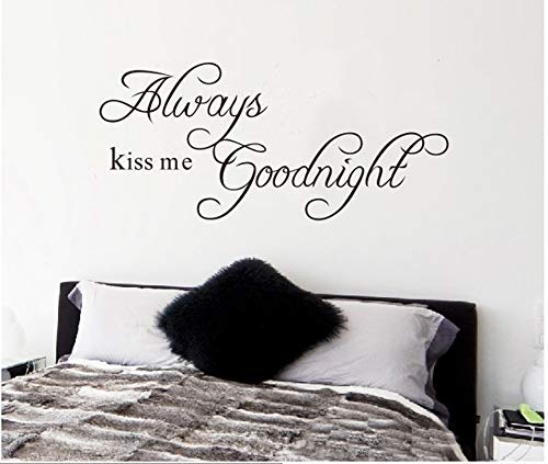 Free Shipping 22.8" x 10.2"Always Kiss Me Goodnight DIY Removable Art Vinyl Quote Wall Sticker Decal Mural Home decoration