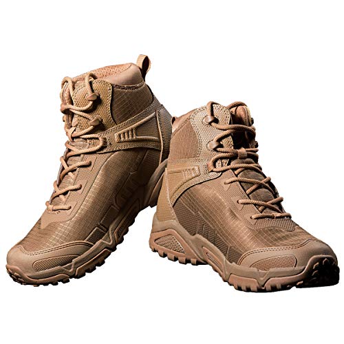 FREE SOLDIER Botas de Escalada Impermeable Tacticas Hombre Botas Militares Transpirables Botas de Seguridad Hombre Trabajo Ligeros Zapatos de Montaña Trekking(Marrón-Impermeable,40EU)