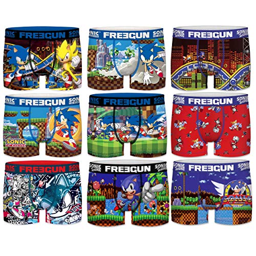 FREEGUN Pack 6 Calzoncillos Sonic Sorpresa para Hombre