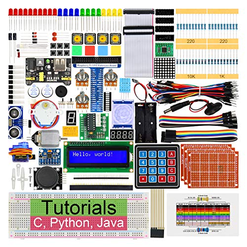 Freenove Ultimate Starter Kit para Raspberry Pi 4 B 3 B+ 400, 434 Páginas de Tutoriales, Python C Java, 223 Elementos, 57 Proyectos, Planche à Pain Sans Soudure