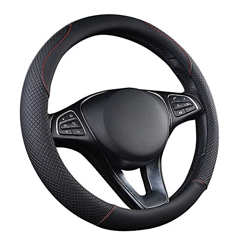 FREESOO Funda Volante Coche Cubierta de Volante de Cuero de Microfibra Antideslizante Suave Universal 37-38 cm Automóvil Adecuado para Todas las Estaciones Elegante