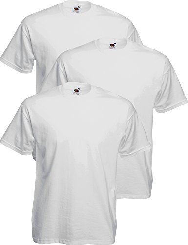 Fruit of the Loom 3 Valueweight - Camiseta de manga corta para hombre y mujer (610360 613720 610330) Men_white_30 Hombre 5X-Large Fruit of the Loom 3 Valueweight - Camiseta de manga corta para hombre y mujer (610360 613720 610330) Men_white_30 Hombre 5X-Large
