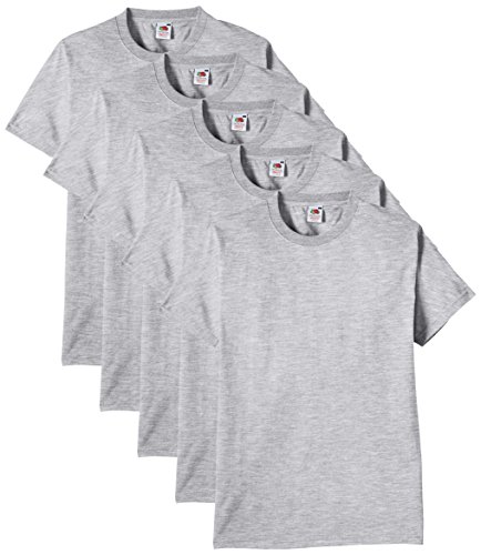 Fruit of the Loom Heavy Cotton tee Shirt 5 Pack Camiseta, Gris (Heather Grey), Large (Pack de 5) para Hombre Fruit of the Loom Heavy Cotton tee Shirt 5 Pack Camiseta, Gris (Heather Grey), Large (Pack de 5) para Hombre