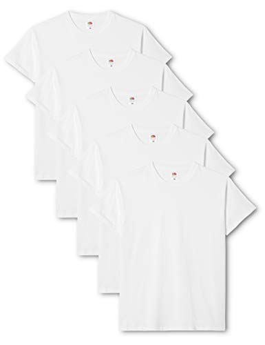 Fruit of the Loom Mens Original 5 Pack T-Shirt Camiseta, Blanco (White), X-Large (Pack de 5) para Hombre Fruit of the Loom Mens Original 5 Pack T-Shirt Camiseta, Blanco (White), X-Large (Pack de 5) para Hombre