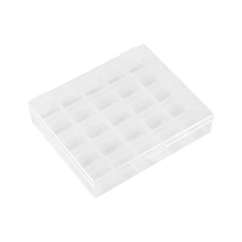 FTVOGUE Caja de Bobinas Máquina de Coser Vacía de Plástico Organizador de Almacenamiento de Canillas Estuche Transparente para 25 Carretes